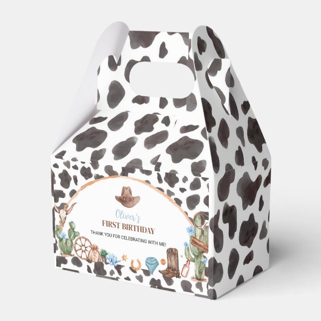 Highland Cowboy Birthday Favor Box Geschenkschachtel (Vorderseite)