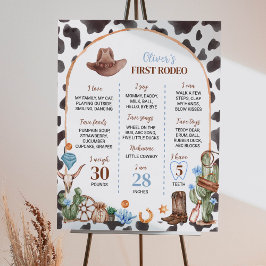 Highland Cowboy First Birthday Milestone Sign Poster