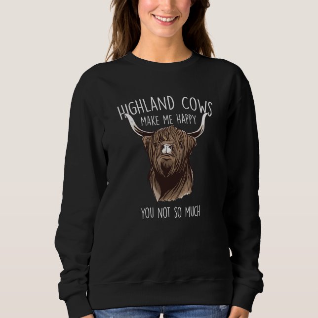 Highland Cows Make Me Happy Highland Cow Sweatshirt (Vorderseite)
