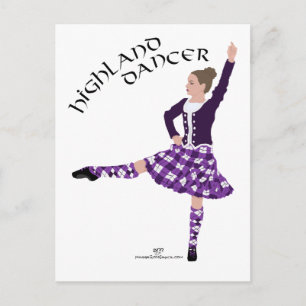 Highland Dancer Lila Postkarte