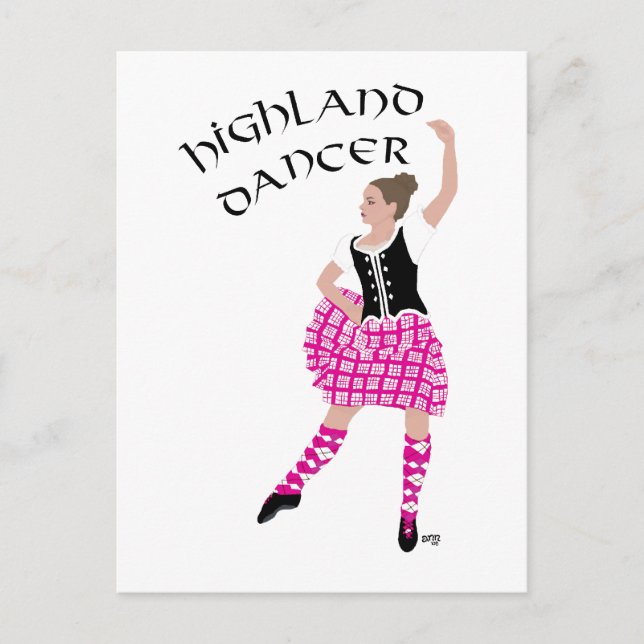 Highland Dancer Pink Postkarte (Vorderseite)