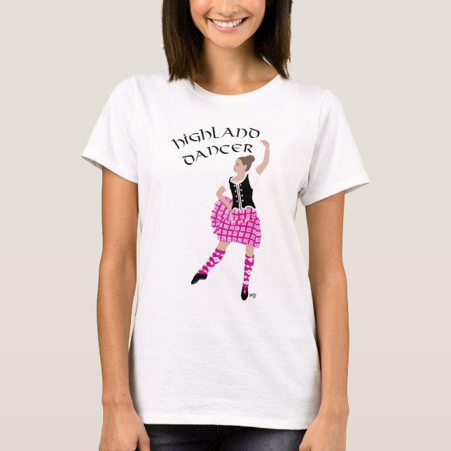 Highland Dancer Pink T-Shirt (Vorderseite)