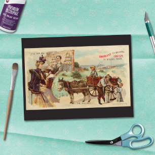 Highland Evaporated Cream Vintage Werbeanzeige Kun Seidenpapier