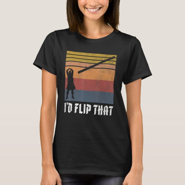 Highland Games Caber Toss Heavy Athlete Scottish T-Shirt (Vorderseite)