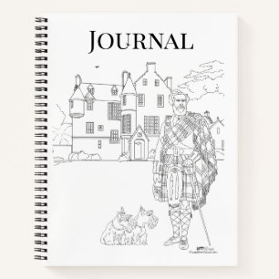 Highland Gent mit Scottie-Hunden Spiralblock Notizbuch