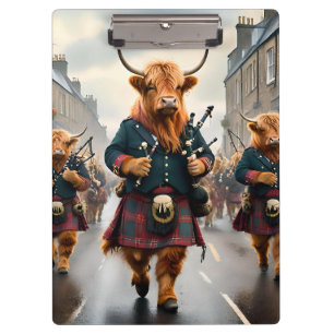 Highland-Harmonie: Dudelsack Highland Cow Band Klemmbrett