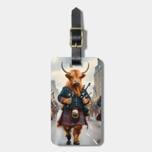 Highland-Harmonie: Dudelsack Highland-Rinder-Band  Gepäckanhänger