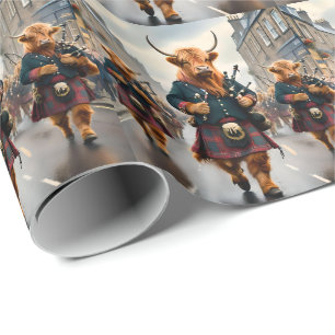 Highland-Harmonie: Dudelsack-Hochlandkuh-Band Geschenkpapier