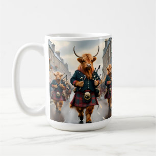 Highland-Harmonie: Dudelsack-Hochlandkuh-Band  Kaffeetasse