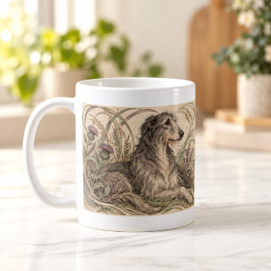Highland Hound Art Nouveau Deerhound Tasse