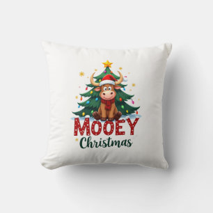 Highland-Kuh-Färse-Santa-Hut-Mooey-Weihnachtsbaum Kissen