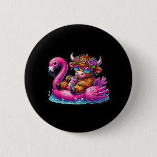 Highland-Kuh Flamingo ol Float Sommer Hawaii Stran Button