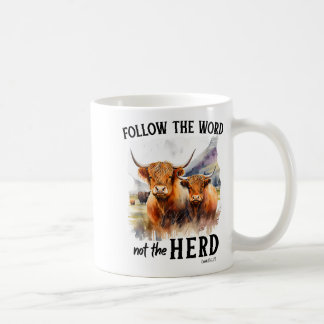 Highland-Kuh folge dem Wort, nicht der Herde Chris Kaffeetasse