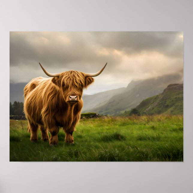 Highland-Kuh liebt dich Poster (Vorne)