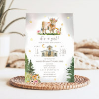 Highland-Kuh-Mond-Sterne-Blumen-Farm-Baby-Party 