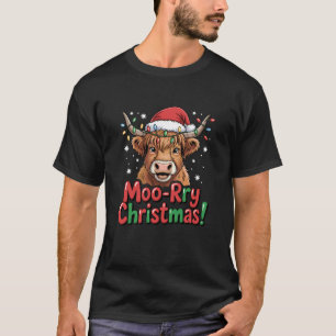 Highland-Kuh Moo Rry Weihnachten Pyjama Kuhliebhab T-Shirt