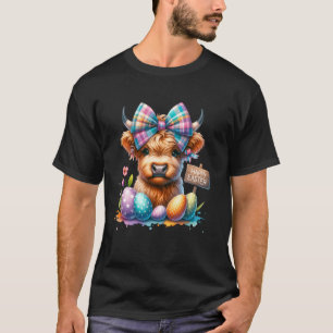 Highland-Kuh-Osterhase-Moo-Korb-Ostereiersuche-Gin T-Shirt