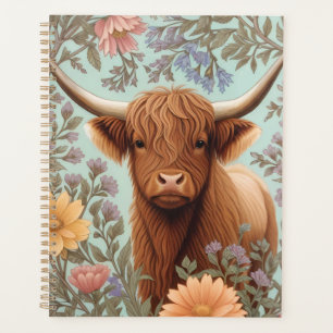 Highland-Kuh-Pastell William Morris inspiriertes F Planer