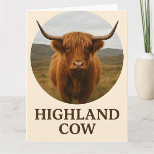 Highland-Kuh-Porträtposter mit "Highland-Kuh" Karte
