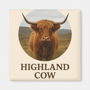 Highland-Kuh-Porträtposter mit "Highland-Kuh" Magnet