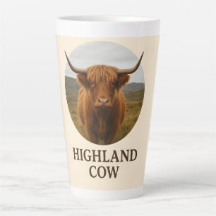 Highland-Kuh-Porträtposter mit "Highland-Kuh" Milchtasse