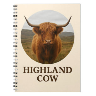 Highland-Kuh-Porträtposter mit "Highland-Kuh" Notizblock