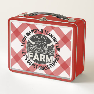 Highland-Kuh-Rot-Gras-Welpen-Lunchbox Metall Brotdose