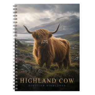Highland-Kuh Schottische Highlands TIERE Notizblock