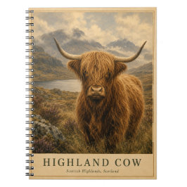 Highland-Kuh Schottland VINTAGE Notizblock
