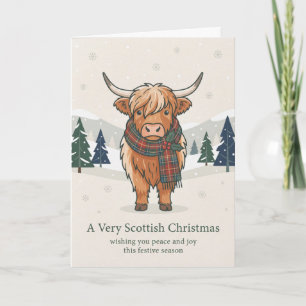 Highland-Kuh sehr schottische Weihnachtskarte Karte