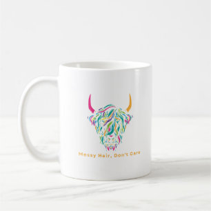 Highland-Kuh Unordentliches Haar Ist Egal Bunt Kaffeetasse