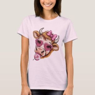 Highland-Kuh-Valentine-Coquette Valentinstag T-Shirt