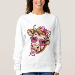 Highland-Kuh-Valentinsgruß Coquette Valentinstag Sweatshirt