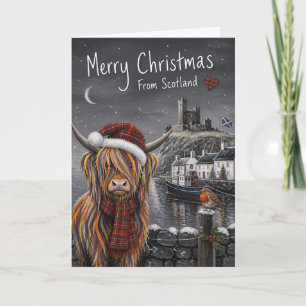 Highland-Kuh-Weihnachten aus Schottland Karte