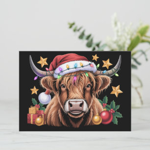 Highland-Kuh Weihnachten Färsen Bauernhof Landwirt