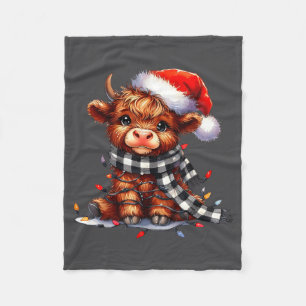 Highland-Kuh Weihnachten Santa Hut Mooey Xmas Färs Fleecedecke