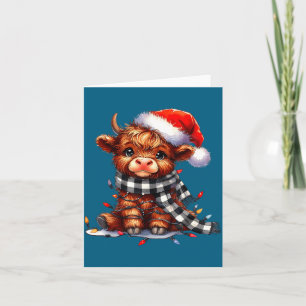 Highland-Kuh Weihnachten Santa Hut Mooey Xmas Färs Karte