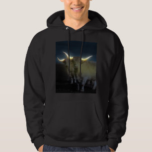Highland-Kühe leuchten im Dunkeln, Mesn Hoodie