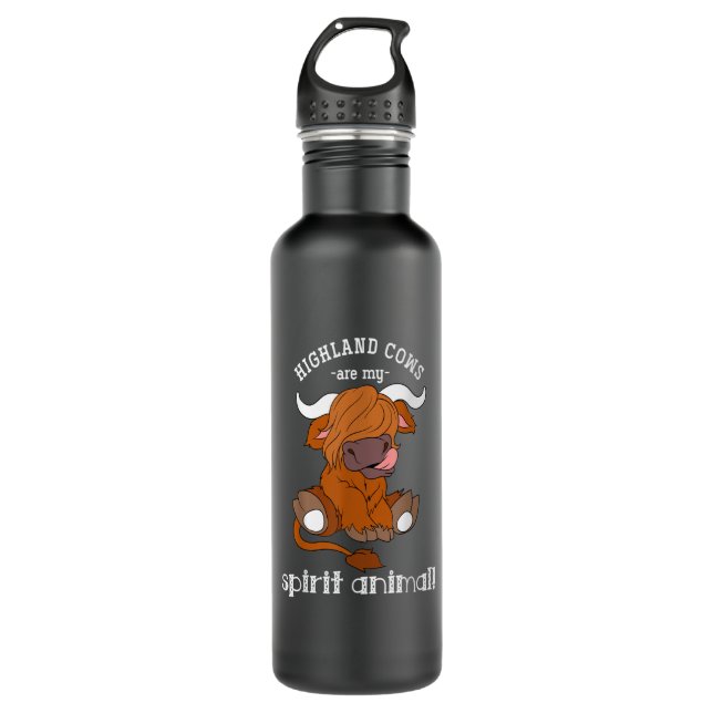 Highland Kühe sind mein Geist Animal Scottish High Edelstahlflasche (Vorderseite)