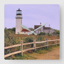 Highland Lighthouse, Cape Cod, Massachusetts Quadratische Wanduhr