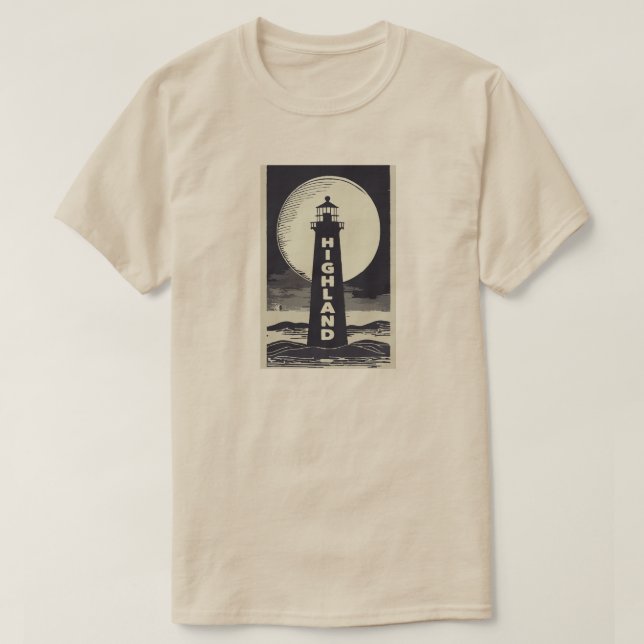 Highland Lighthouse Massachusetts Moon T-Shirt (Design vorne)