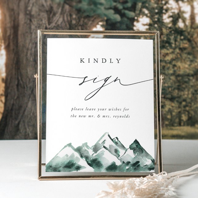 Highland | Mountain Wedding Guestbook Sign Poster (Von Creator hochgeladen)