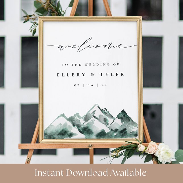 Highland | Mountain Wedding Printable Welcome Sign Poster (Von Creator hochgeladen)