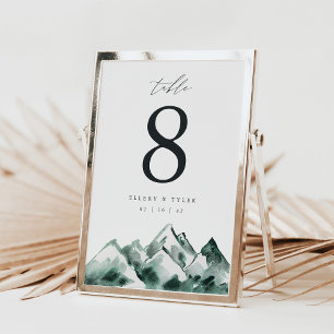 Highland   Mountain Wedding Tischnummer Card