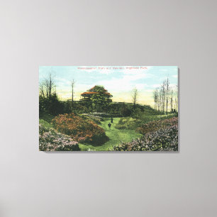 Highland Park Rhododendron-Weg und Pavillon Leinwanddruck
