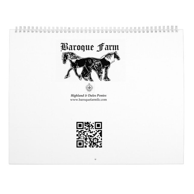 Highland Pony Calendar 2023 Kalender (Rückseite)