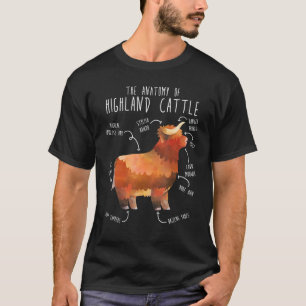 Highland-Rind-Anatomie schottischer Rinderzüchter T-Shirt