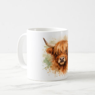 Highland-Rind - Aquarell-Tiere Kaffeetasse