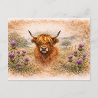 Highland-Rind - Aquarell-Tiere Postkarte