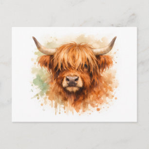 Highland-Rind - Aquarell-Tiere Postkarte